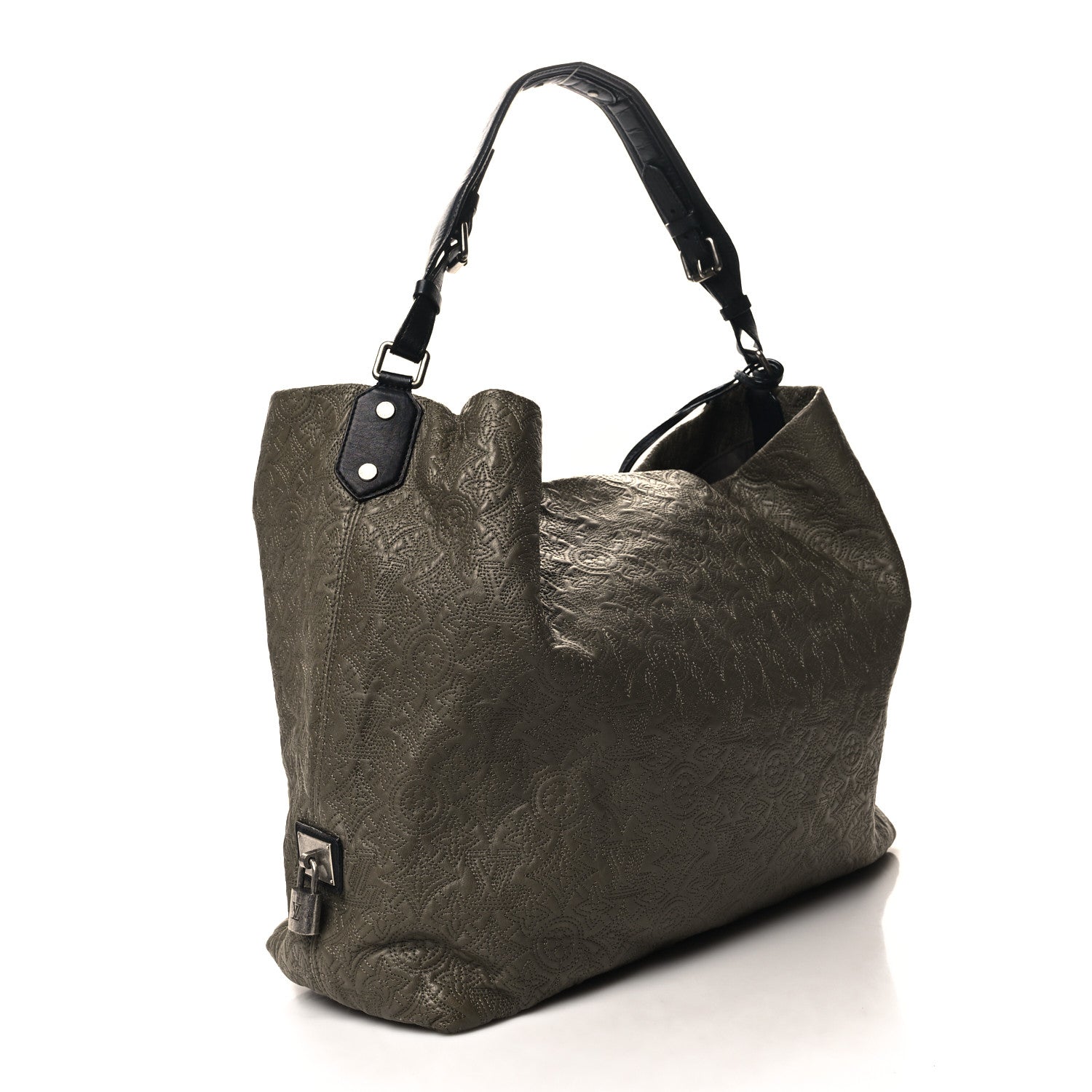 Louis Vuitton Monogram Lambskin Antheia Hobo GM Olive 3 of 9
