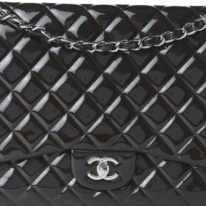 Chanel Patent Quilted Maxi Single Flap Dark Purple 10 of 11