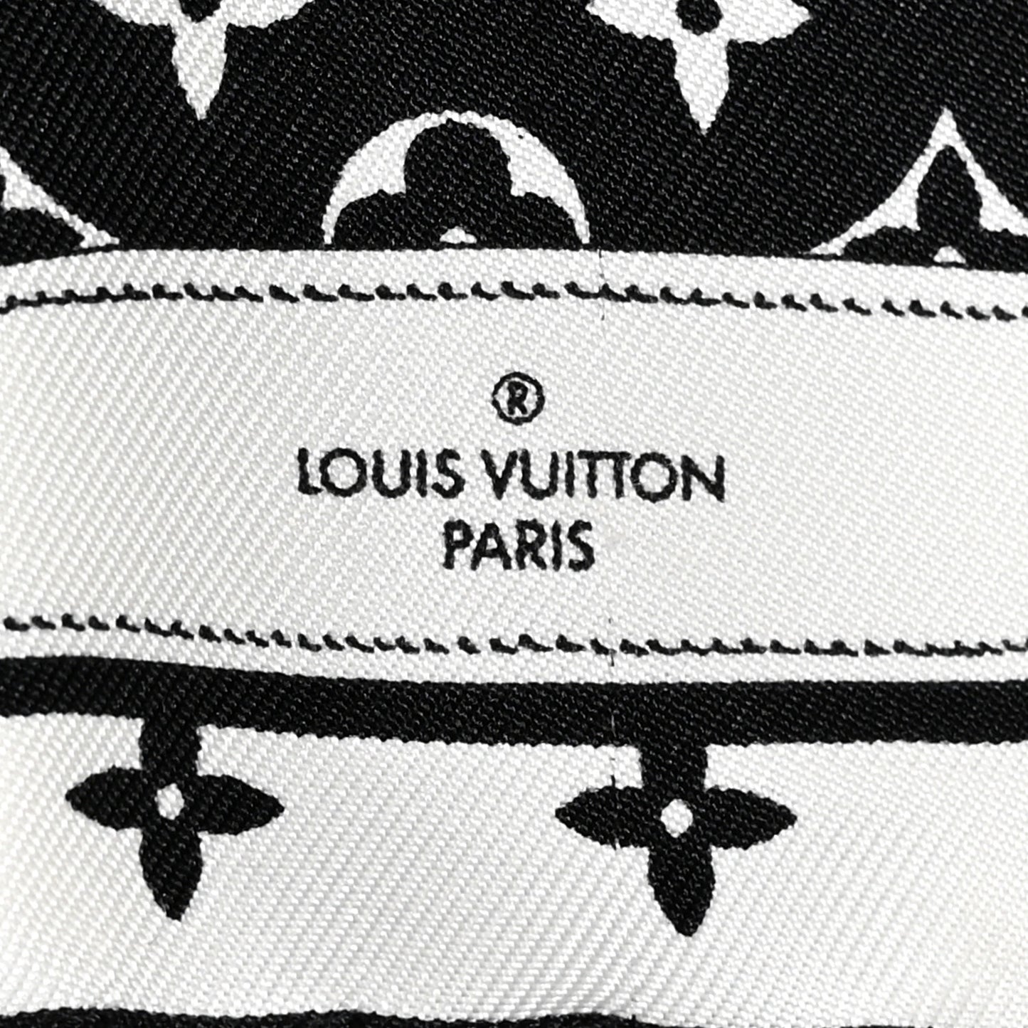 Silk Monogram Confidential Square Scarf Black White