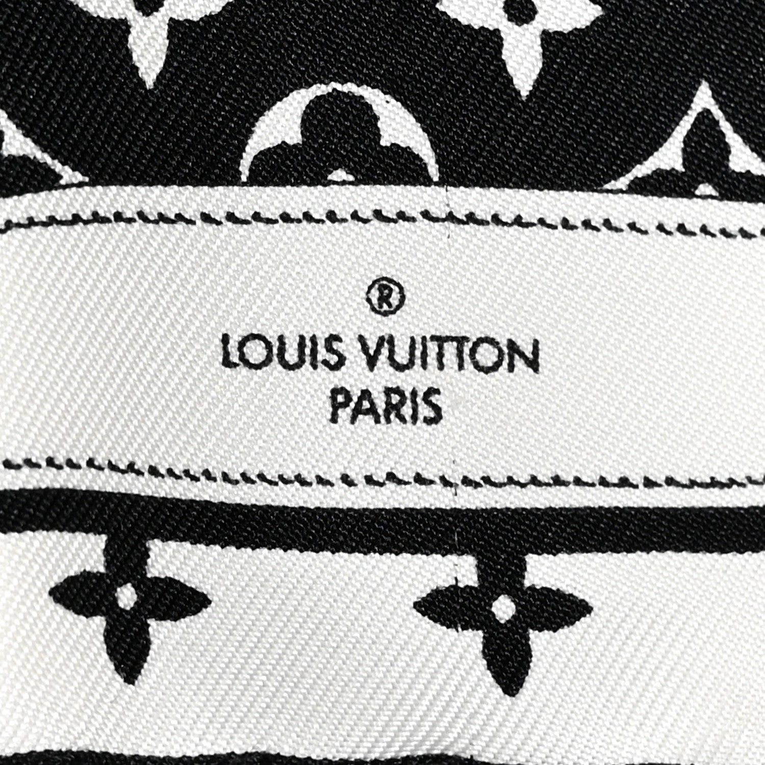 Louis Vuitton Silk Monogram Confidential Square Scarf Black White 2 of 6