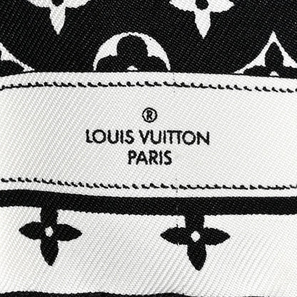 Louis Vuitton Silk Monogram Confidential Square Scarf Black White 2 of 6