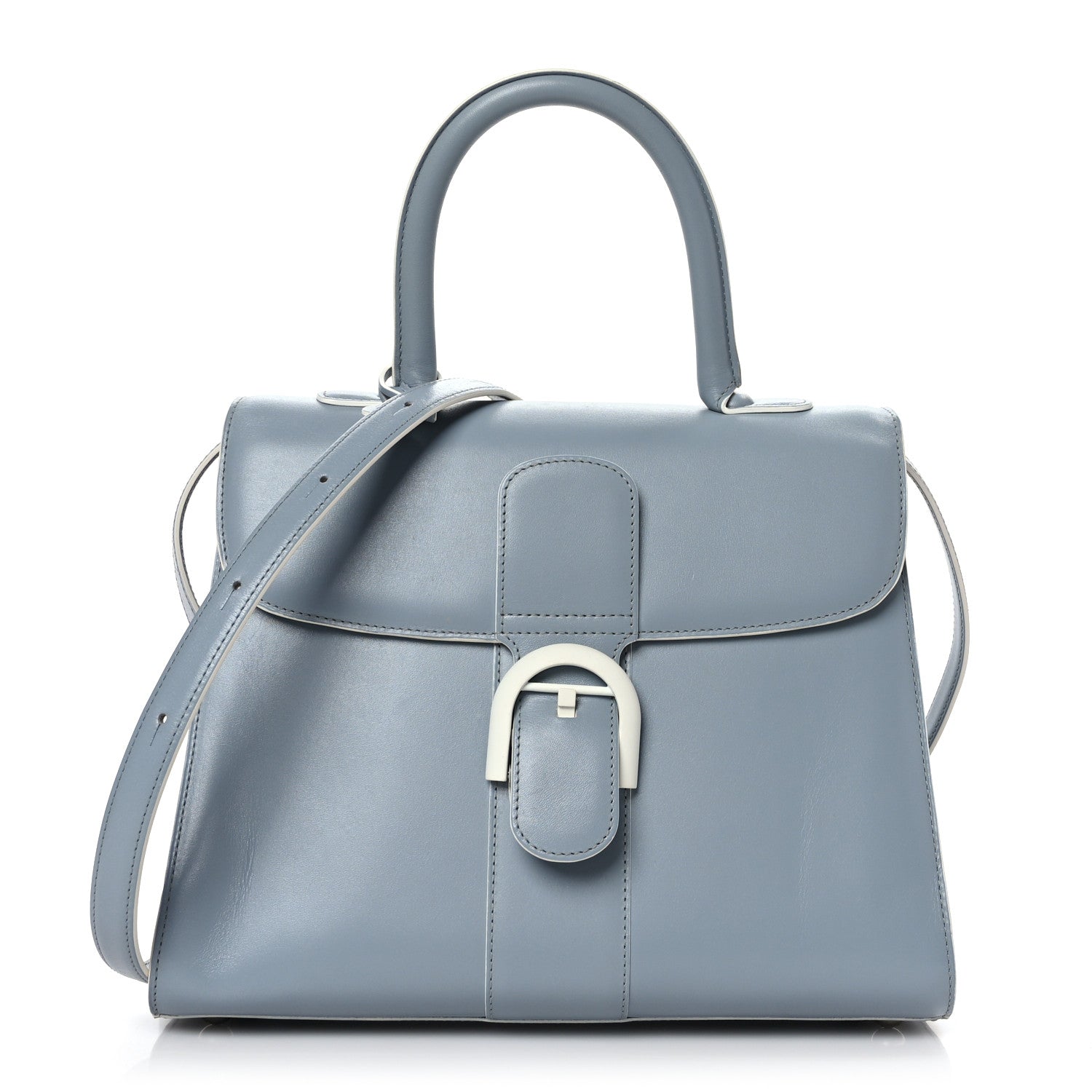 Delvaux Calfskin MM Brillant Satchel Ice Blue 1 of 10