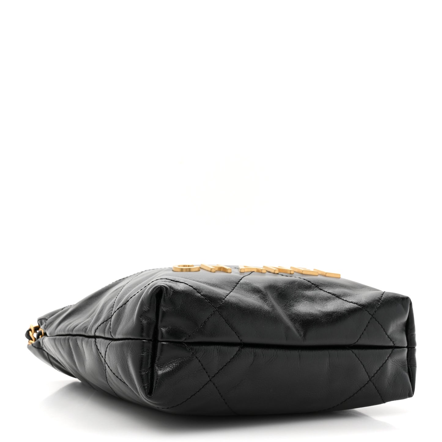 Shiny Calfskin Quilted Mini Chanel 22 Black