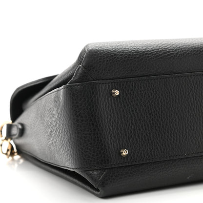 Gucci Dollar Calfskin Medium Interlocking G Top Handle Shoulder Bag Black 9 of 14