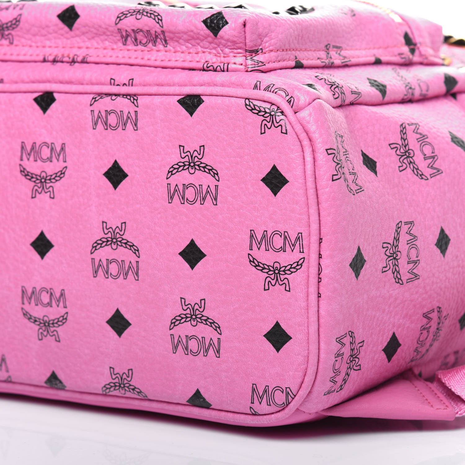MCM Visetos Studded Small Stark M Backpack Pink 9 of 14