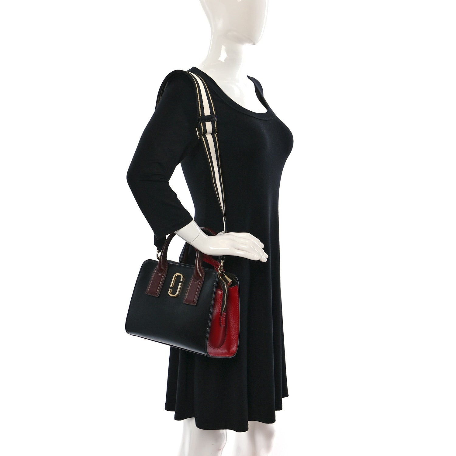 Marc Jacobs Saffiano Little Big Shot Tote Black Multicolor 3 of 8