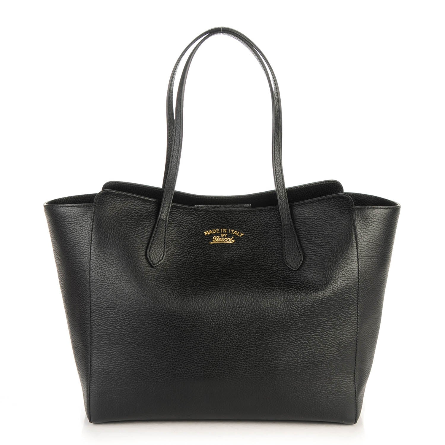 Gucci Pebbled Calfskin Medium Swing Tote Black 1 of 6