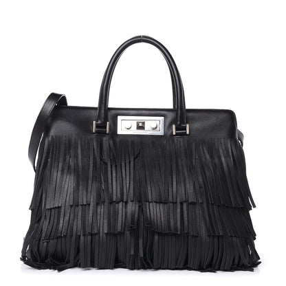 Saint Laurent Calfskin Fringe Medium Trois Clous Tote Black 1 of 12