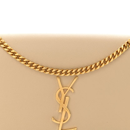 Saint Laurent Grain De Poudre Medium Monogram Kate Satchel Nude Powder 8 of 10