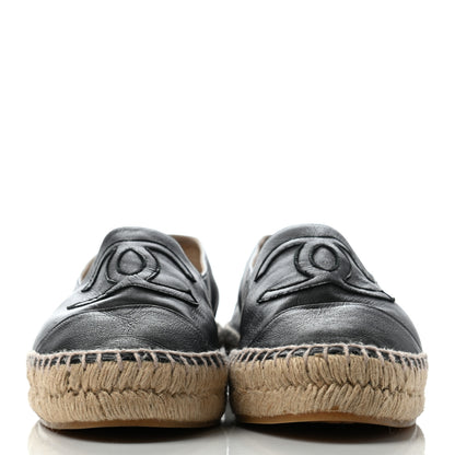 Chanel Lambskin CC Espadrilles 38 Black 2 of 8