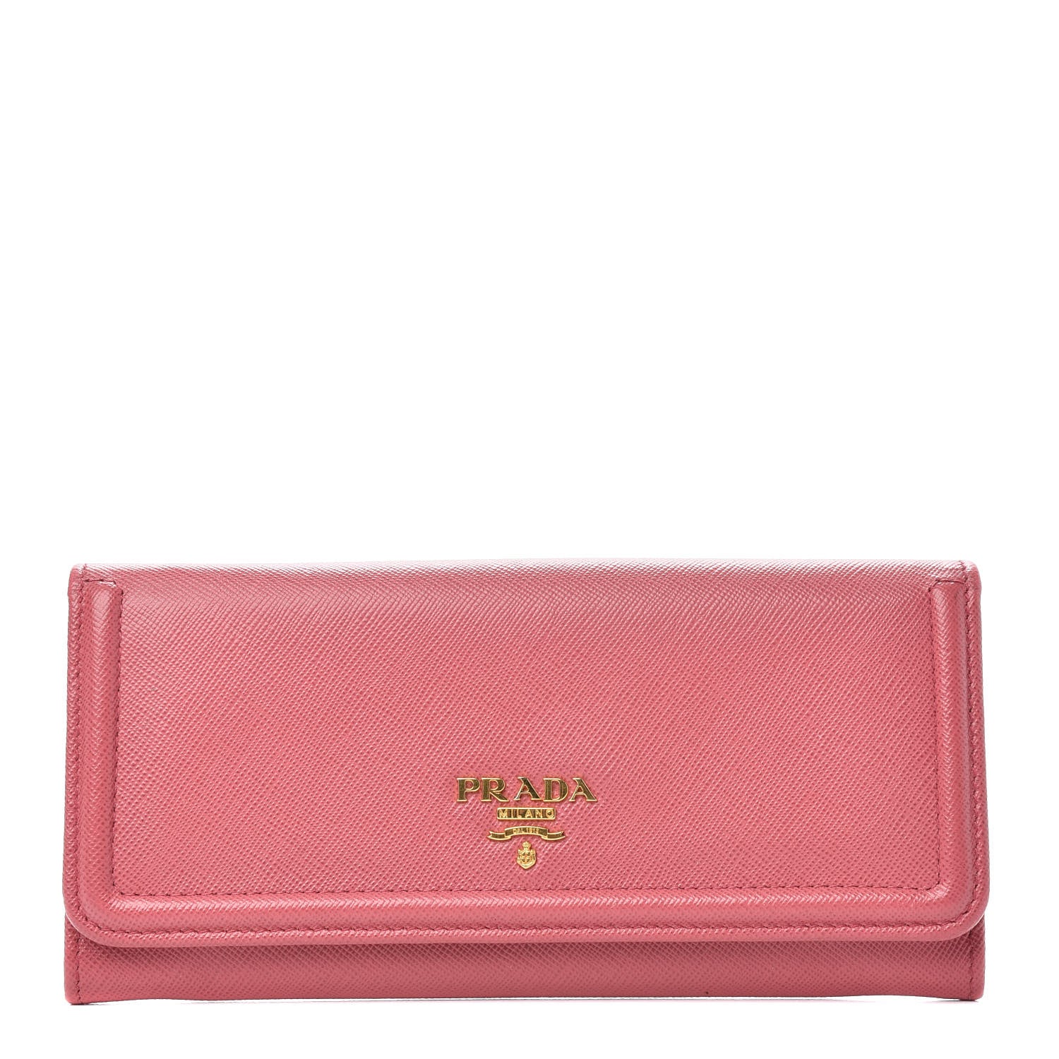 Prada Saffiano Metal Continental Flap Wallet Peonia 1 of 6