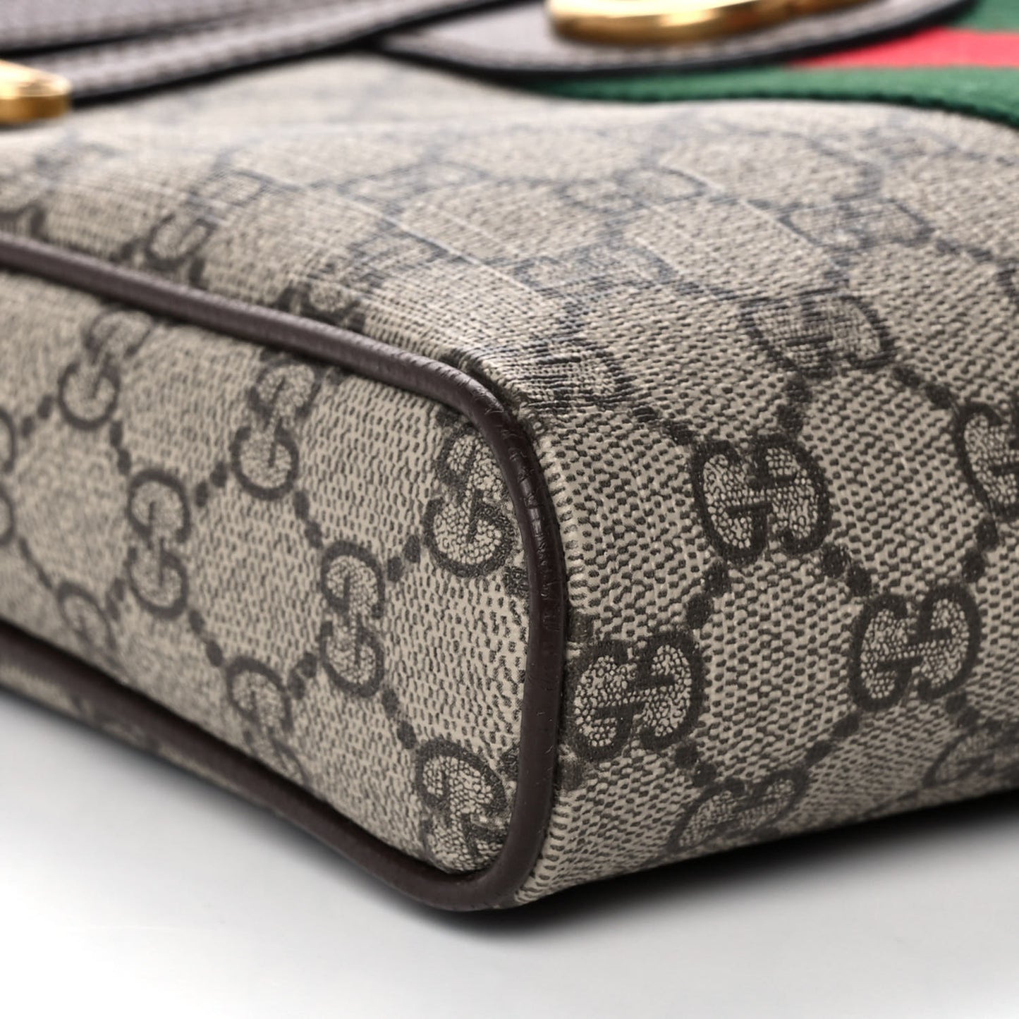 GG Supreme Monogram Web Small Ophidia Messenger Bag Brown