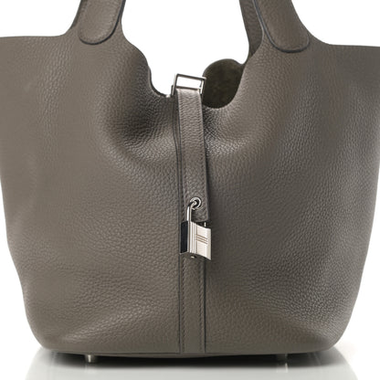 Hermes Taurillon Clemence Picotin Lock 22 MM Etain 8 of 11