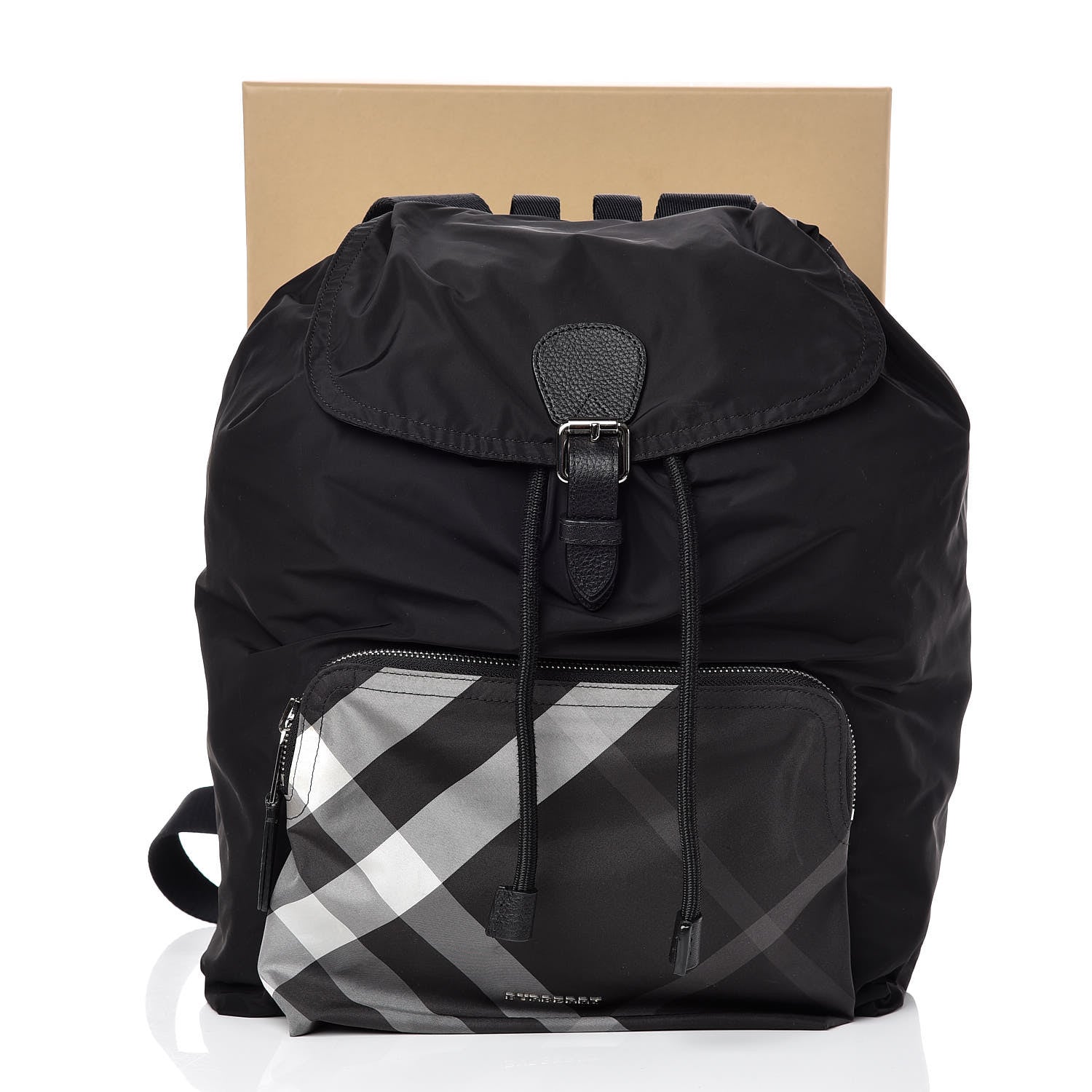 Burberry Nylon Solid to Check Backpack Black 11 of 11