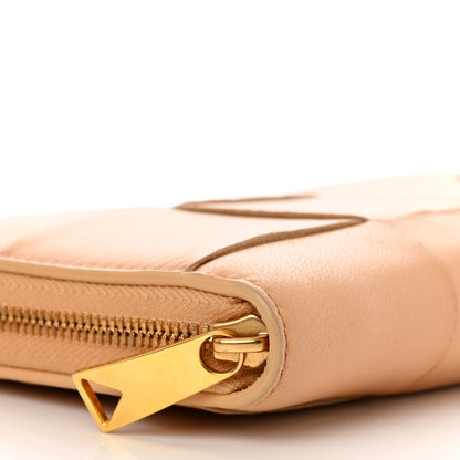 Bottega Veneta Nappa Maxi Intrecciato Zip Around Wallet Almond 10 of 11