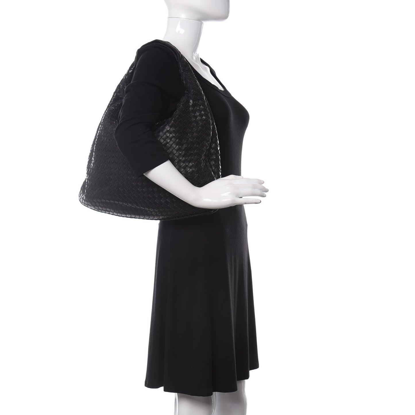 Nappa Intrecciato Large Veneta Hobo Black