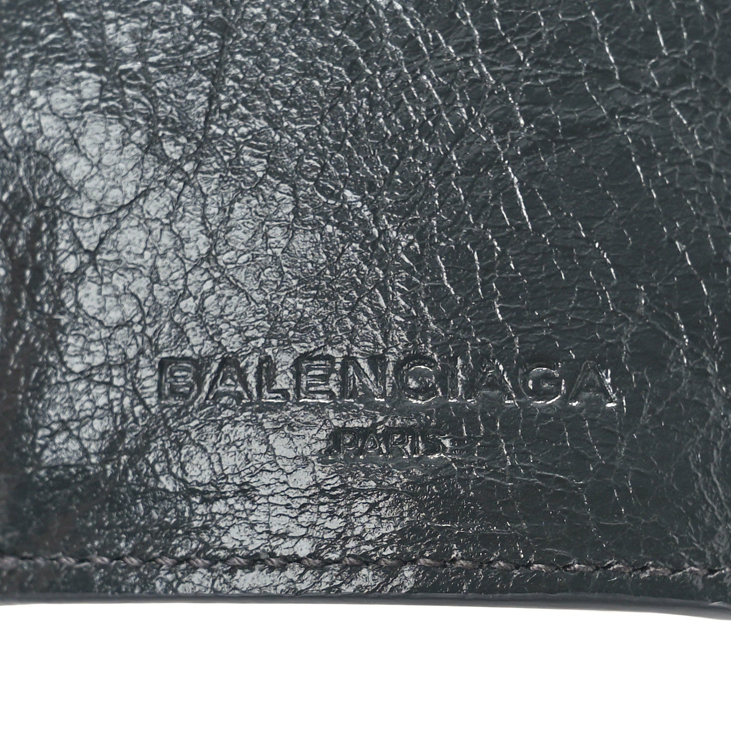 Balenciaga Agneau Arena Classic Gold Hardware Mini Wallet Gris Fossile 9 of 10