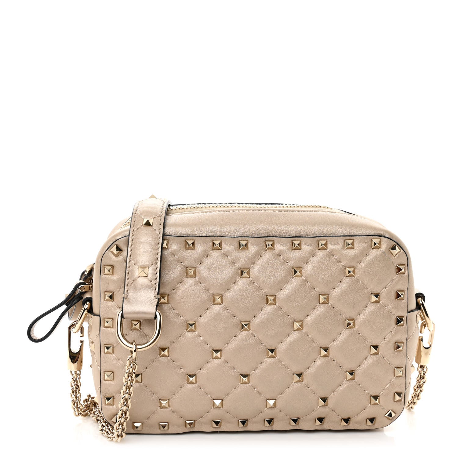 Valentino Garavani Metallic Nappa Rockstud Spike Camera Crossbody Bag Skin 1 of 10