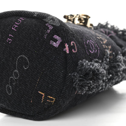Chanel Denim Quilted Mood Mini Bucket With Chain Black Multicolor 8 of 10