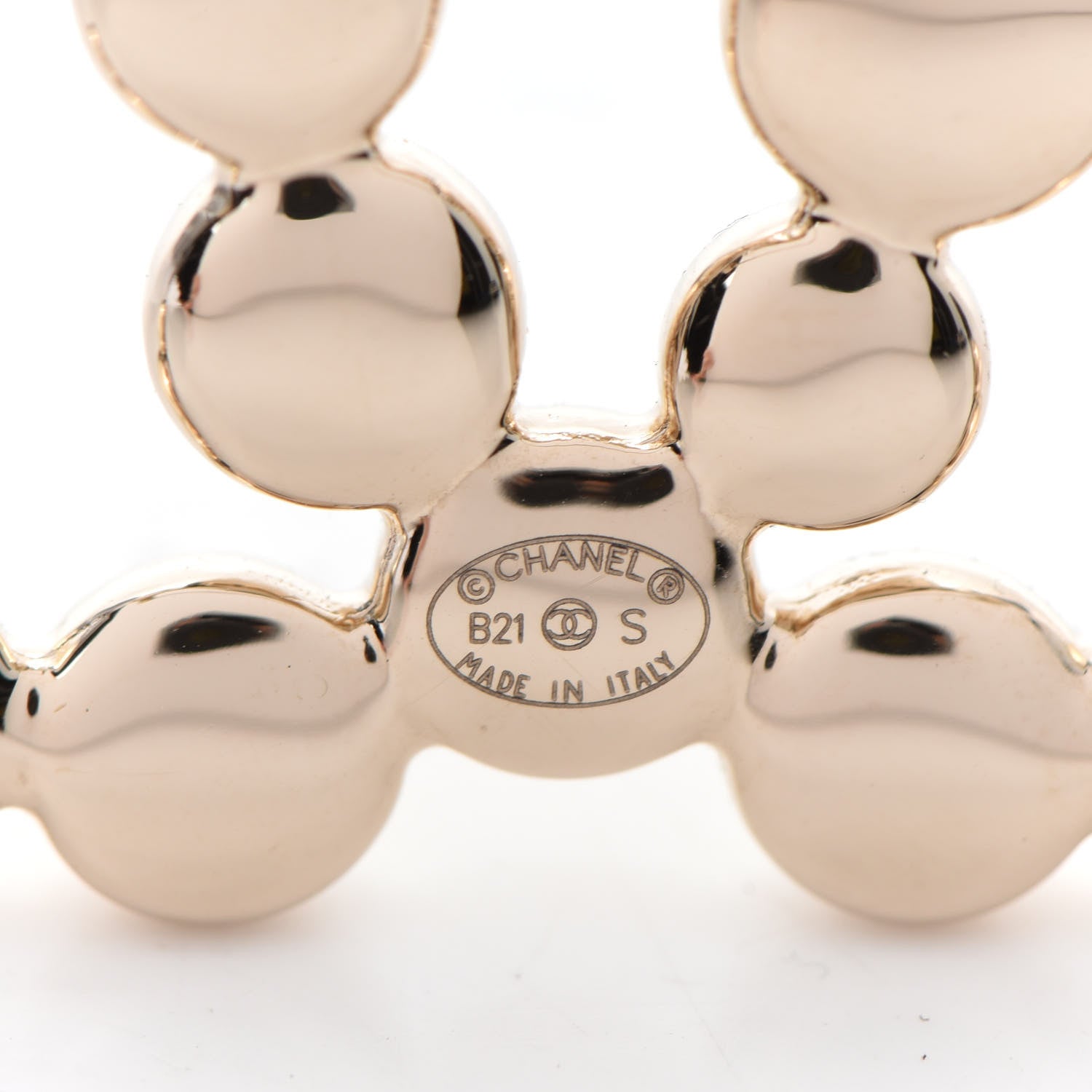 Chanel Metal Beaded CC Brooch Gold 4 of 4
