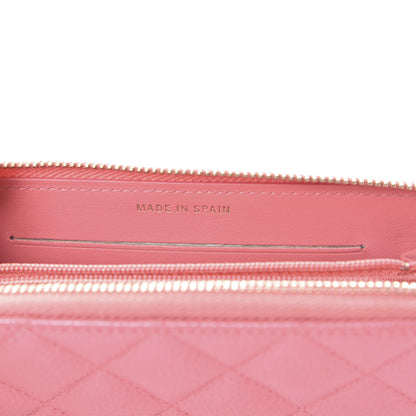Chanel Iridescent Caviar Quilted Medium Zip Around Wallet Pink 7 of 11