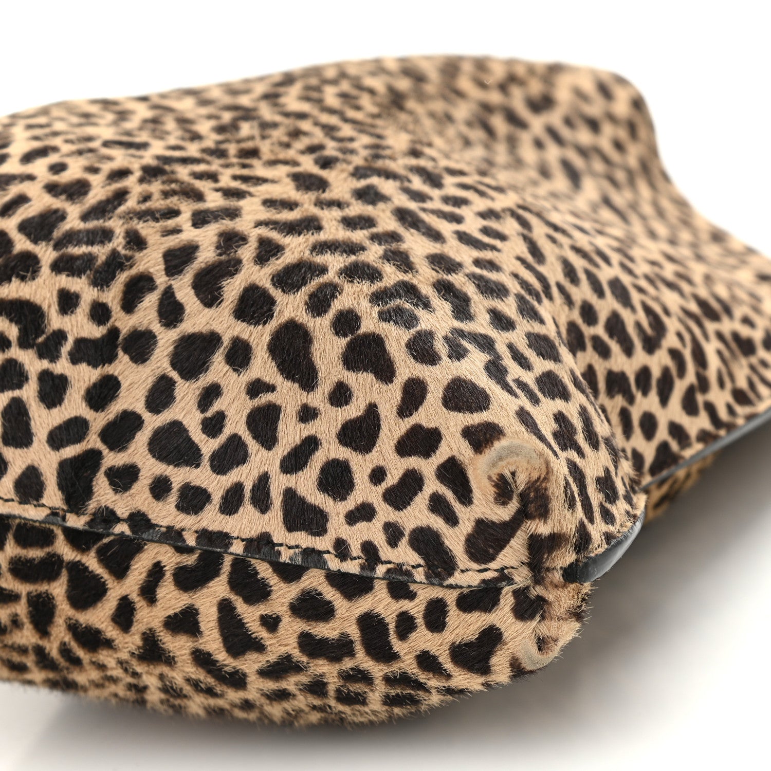 Saint Laurent Pony Effect Calfskin Giraffe Print Small Suzanne Hobo Natural 10 of 11