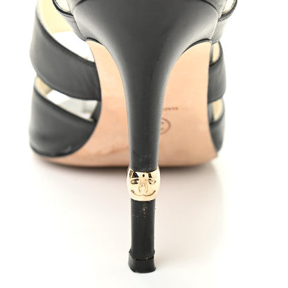 Chanel Lambskin CC Sandals 39 Black 5 of 10