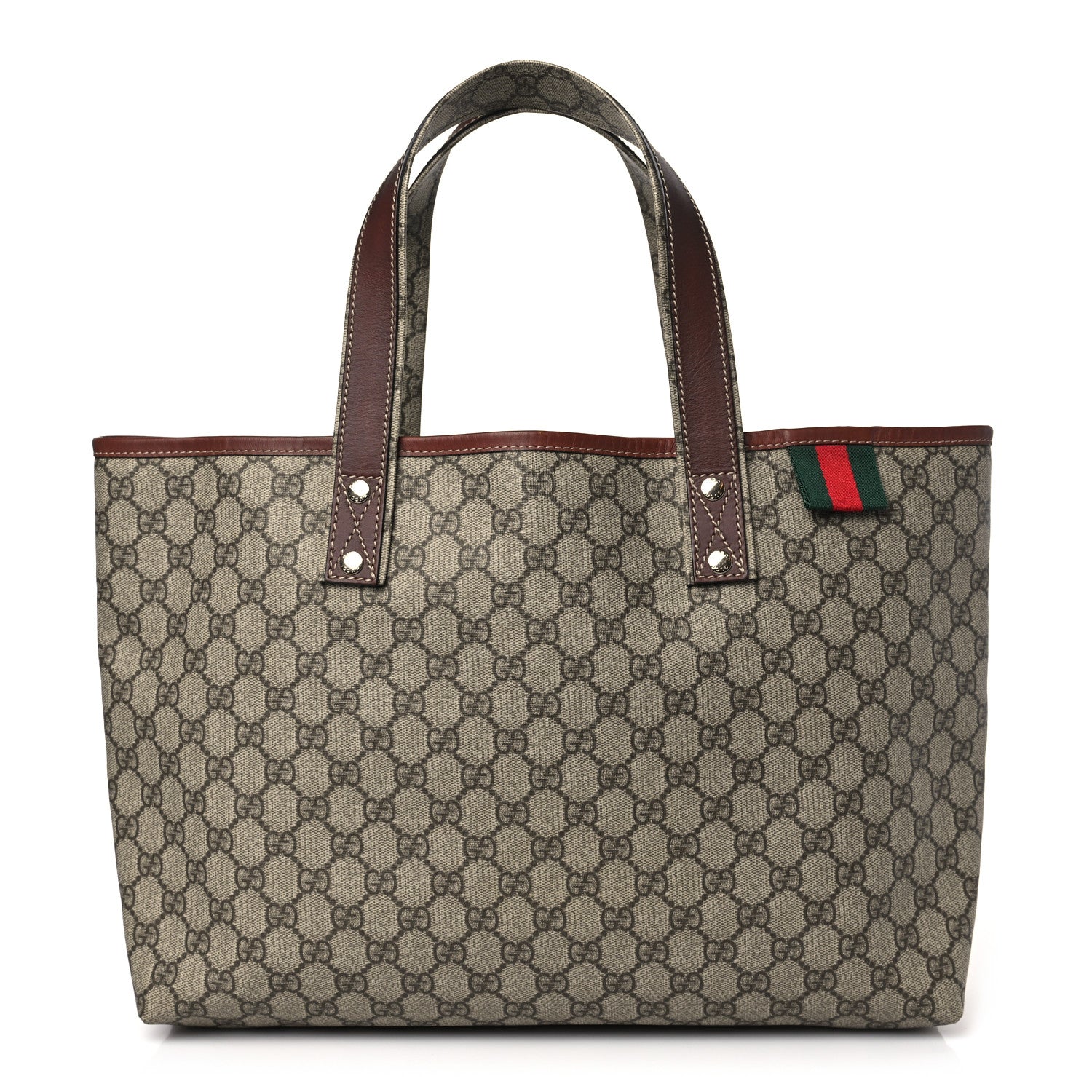 Gucci GG Plus Monogram Medium Signature Web Loop Tote Brown 1 of 9