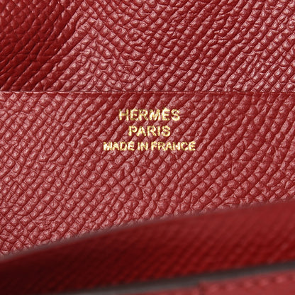 Hermes Epsom Bearn Gusset Wallet Rouge Grenat 6 of 8