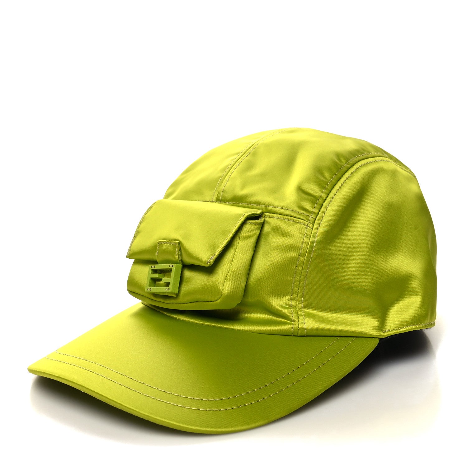 Fendi Nylon Cotton Baguette Pocket Baseball Hat Wasabi 1 of 9