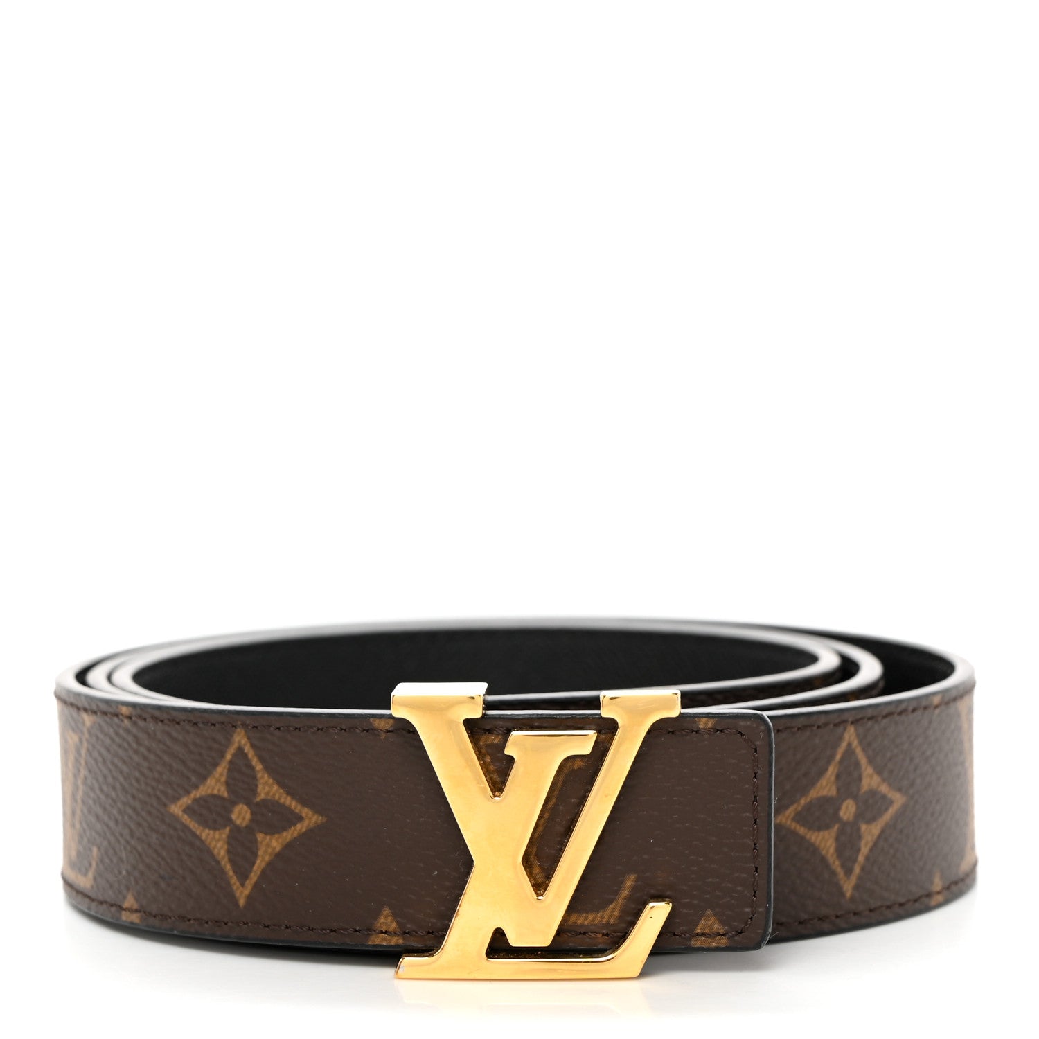Louis Vuitton Calfskin Monogram 30mm LV Initiales Reversible Belt 95/38 Black 1 of 9