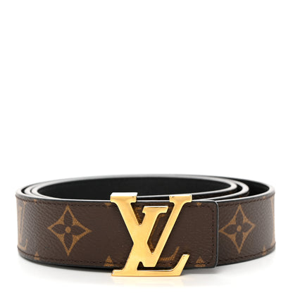 Louis Vuitton Calfskin Monogram 30mm LV Initiales Reversible Belt 95/38 Black 1 of 9
