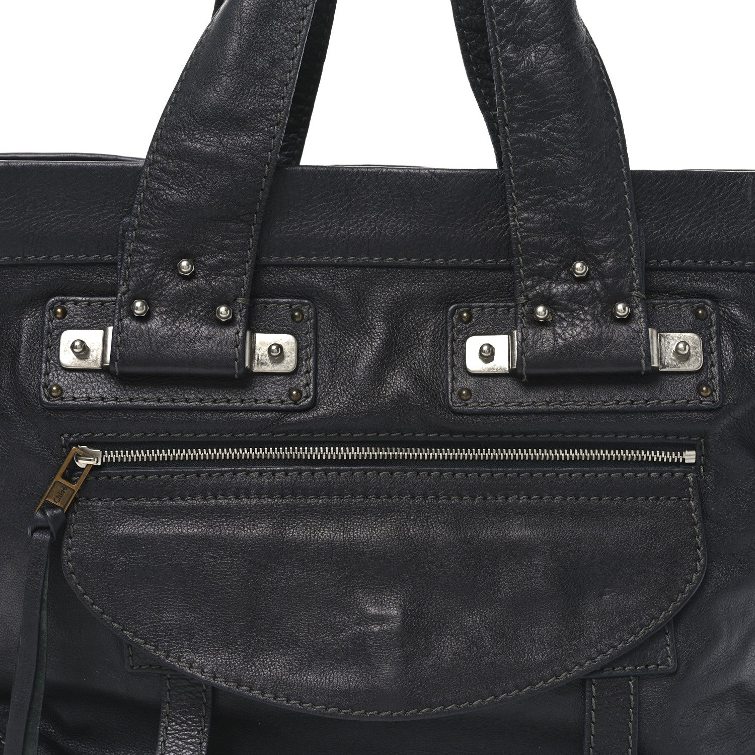 Chloe Calfskin Tracy Tote Full Blue 8 of 10