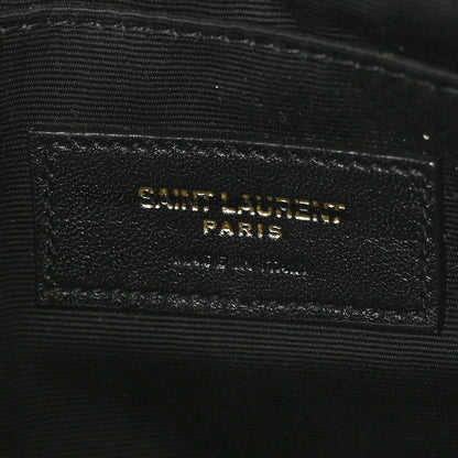 Saint Laurent Calfskin Matelasse Chevron Monogram A5 Wristlet Black 6 of 7