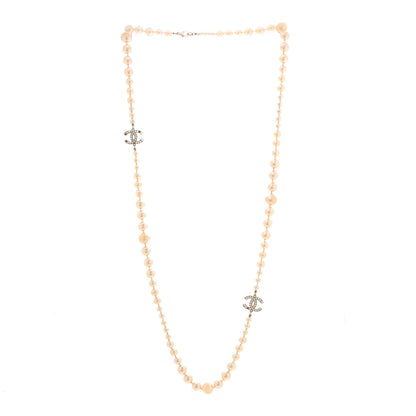 Chanel Pearl Multistrand CC Long Necklace Pearly White 3 of 8