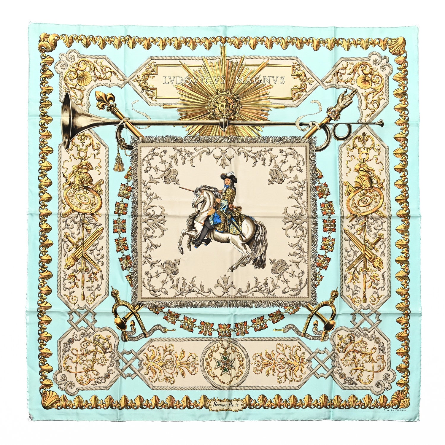 Hermes Silk Ludovicus Magnus Scarf 90 1 of 8