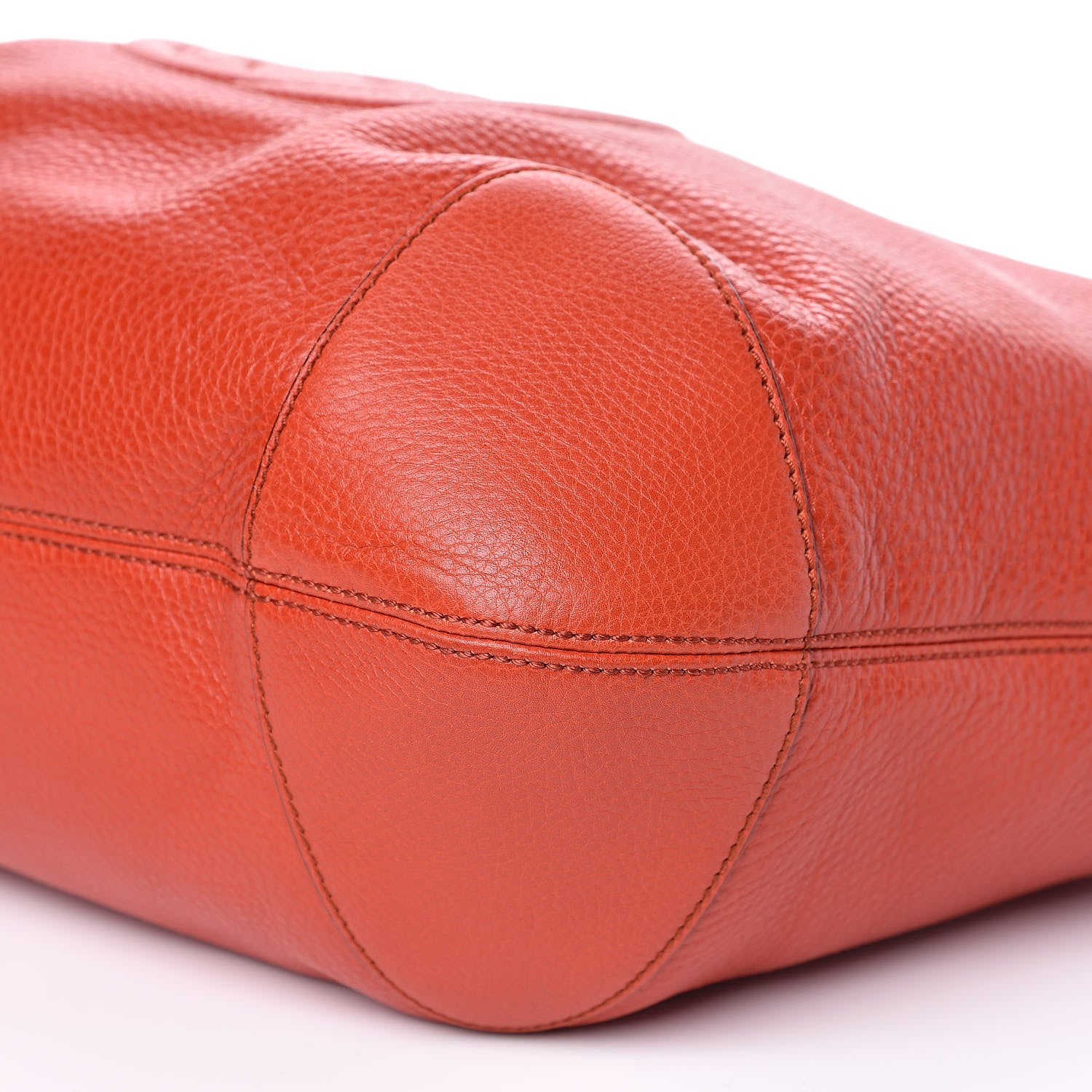 Gucci Pebbled Calfskin Medium Soho Chain Hobo Sun Orange 9 of 9