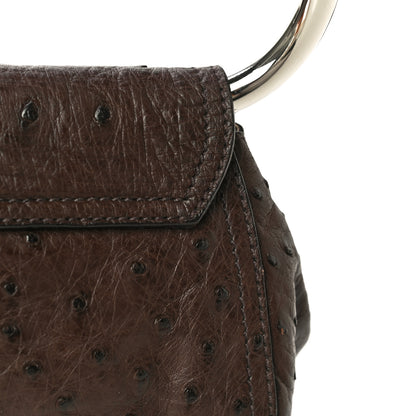 Prada Ostrich Beaded Bag Brown 20 of 23