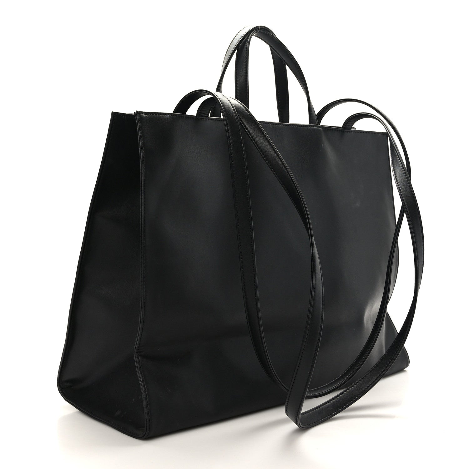 Telfar Vegan Leather Large Shopping Bag Black 3 of 9