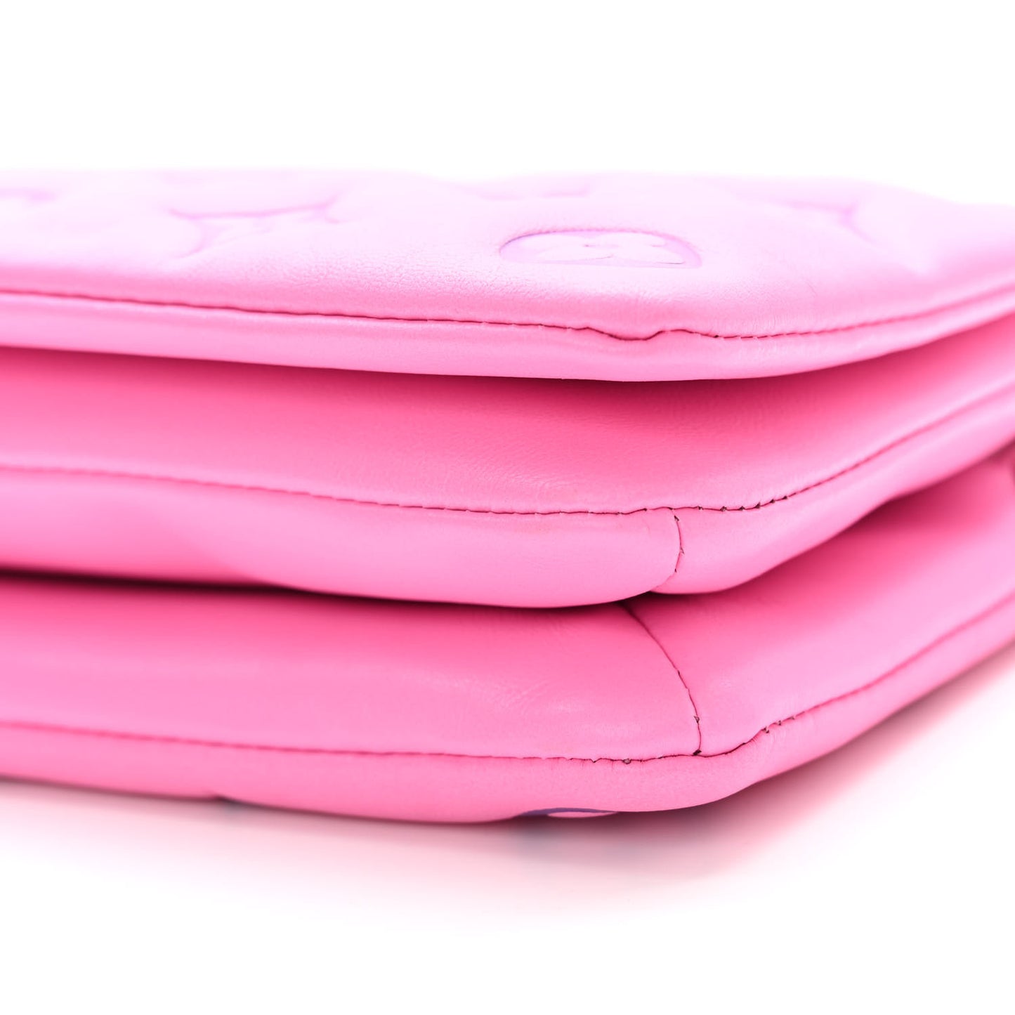 Lambskin Embossed Monogram Vuittamins Pochette Coussin Rose Violet