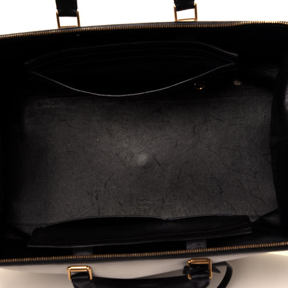 Celine Satin Calfskin Long Frame Doctor Bag Black Cream 4 of 9