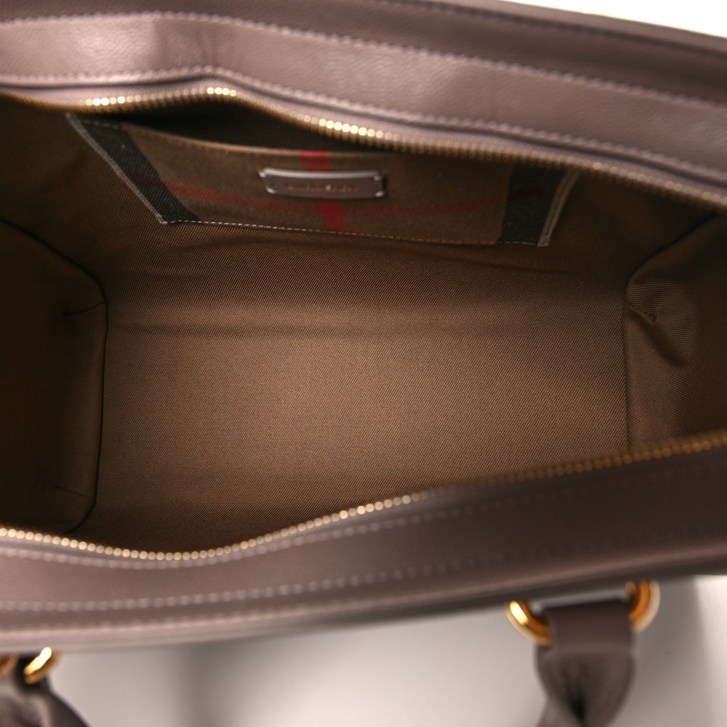Calfskin Mega Check Small Banwell Tote Grey Mink