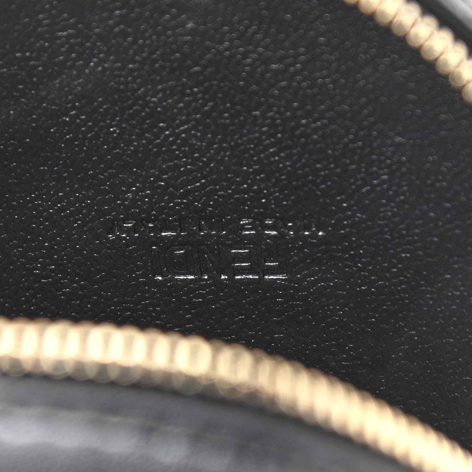 Fendi Calfskin FF 1974 Embossed Help Bag Maya Black 10 of 15