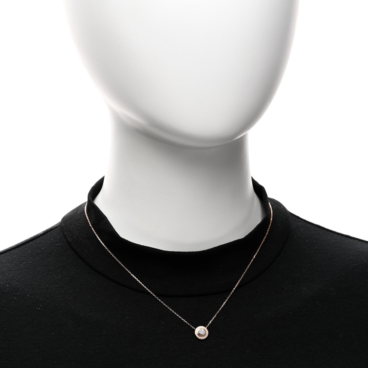 Cartier 18K Pink Gold Diamond .21ct D'Amour Pave Necklace 2 of 5