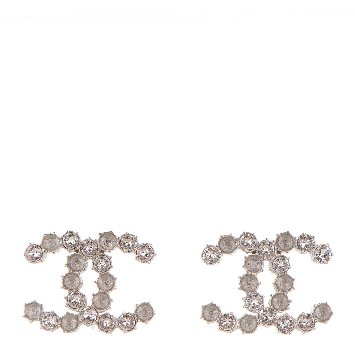 Crystal CC Earrings Silver
