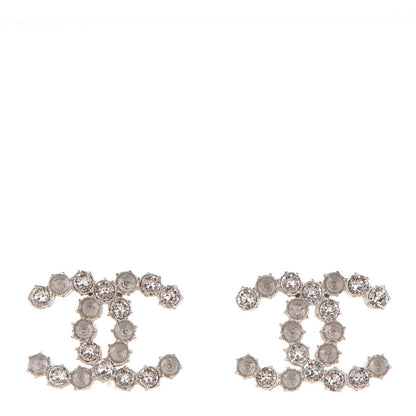 Chanel Crystal CC Earrings Silver 1 of 4