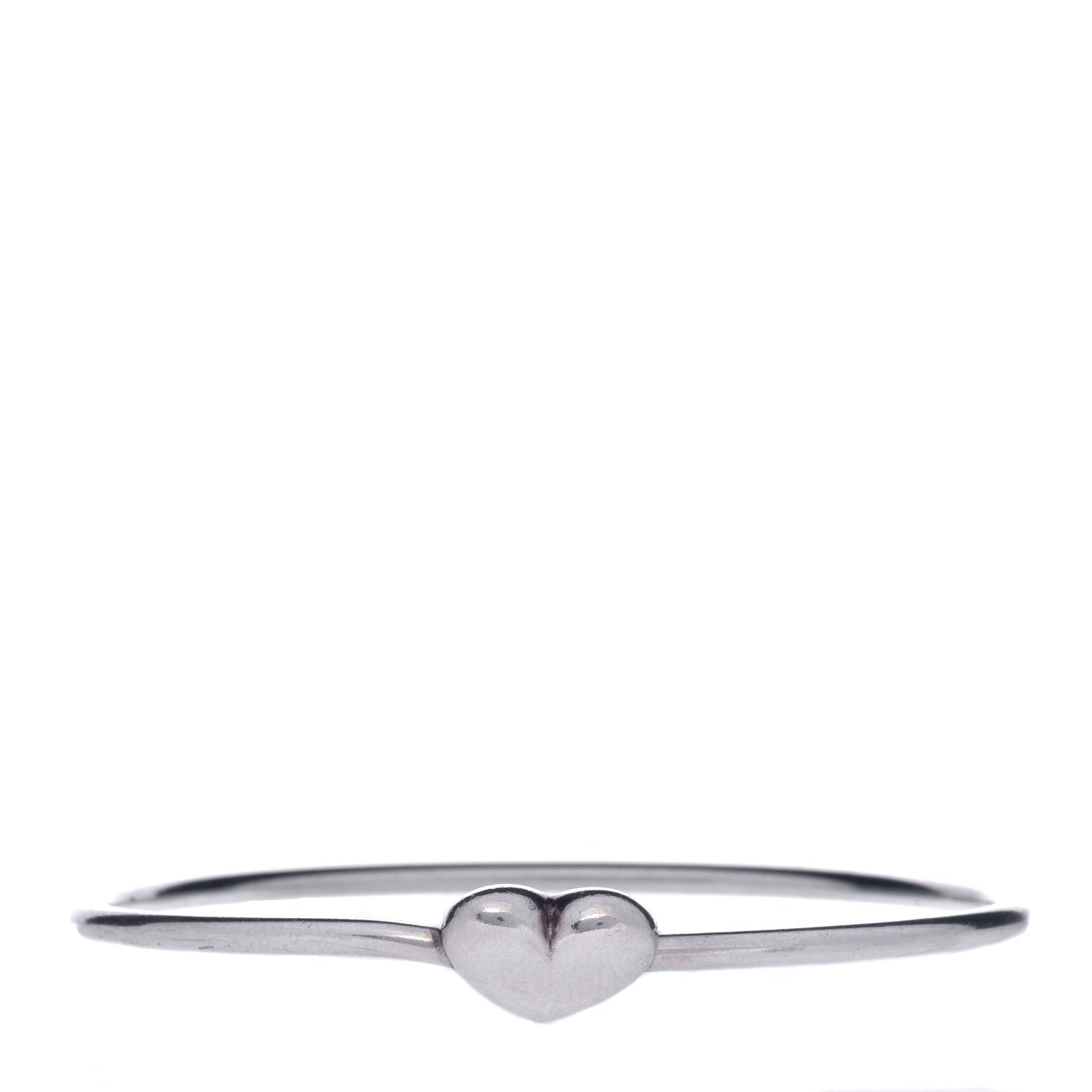 Tiffany Sterling Silver Puffy Heart Bangle Bracelet 1 of 6
