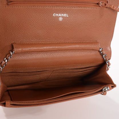Chanel Caviar Quilted Wallet On Chain WOC Light Brown 8 of 8