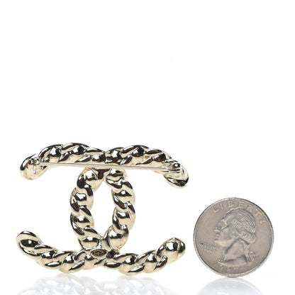 Chanel Crystal Pearls Coronation CC Brooch Gold 3 of 5