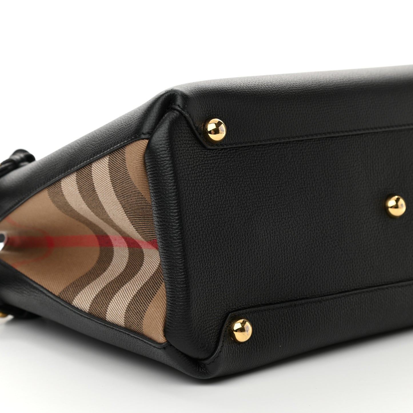 Derby Calfskin House Check Medium Banner Tote Black